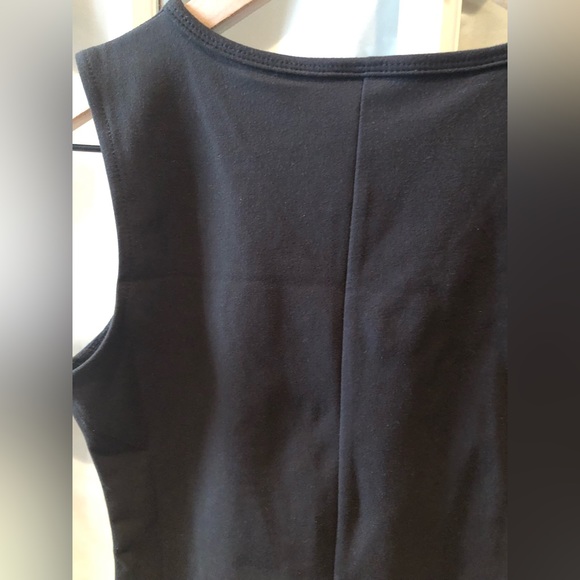 Double lined sleeveless sexy V neck tank tops fashion bodysuits in black size XS - Picture 7 of 10